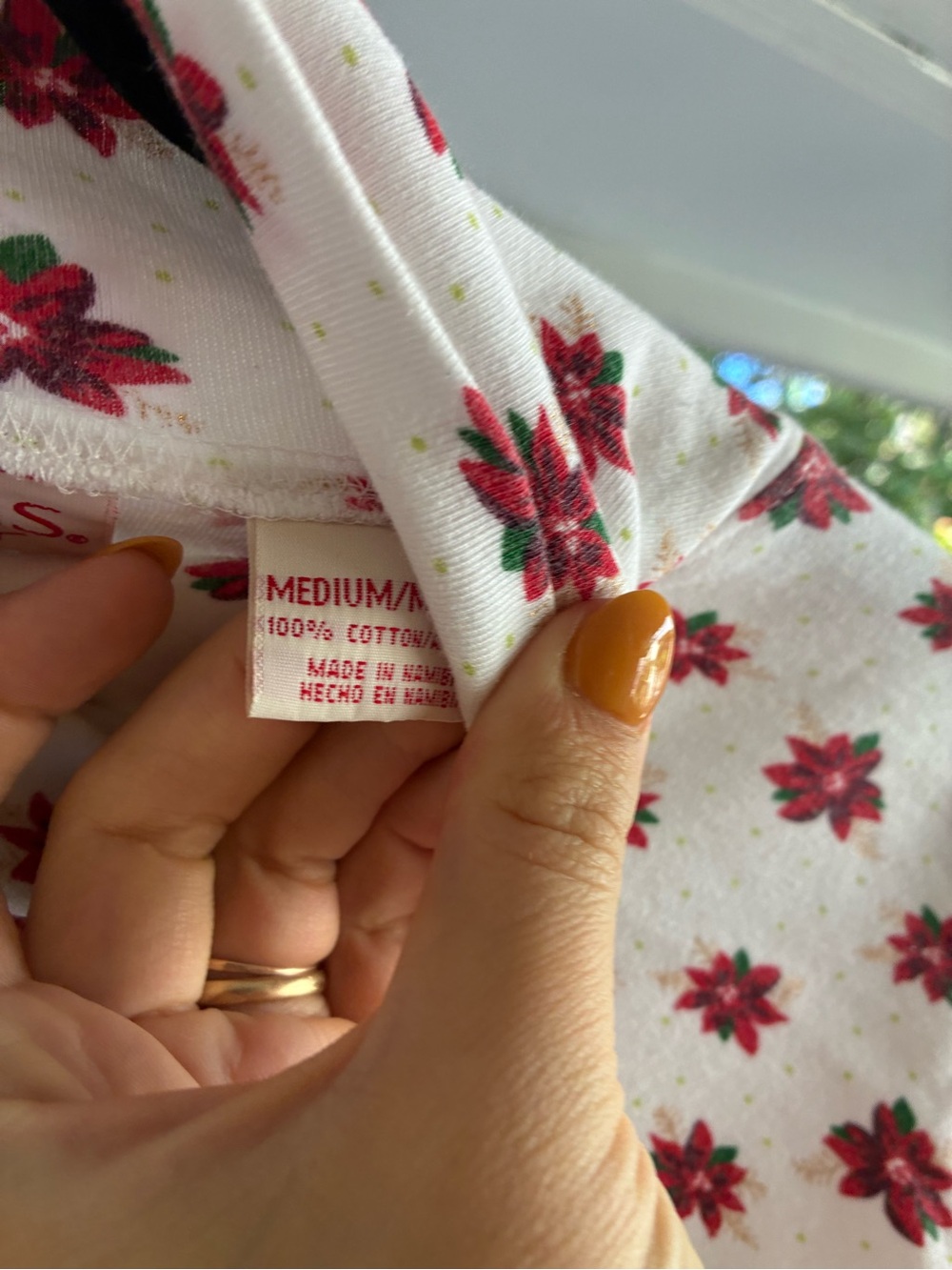 100% Cotton Cream Poinsettias Mock TurtleNeck Sweater - Women's - Picture 3 of 3